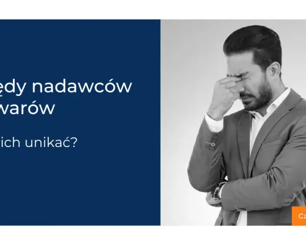 Błędy nadawców towarów w logistyce. Mężczyzna z bólem głowy.