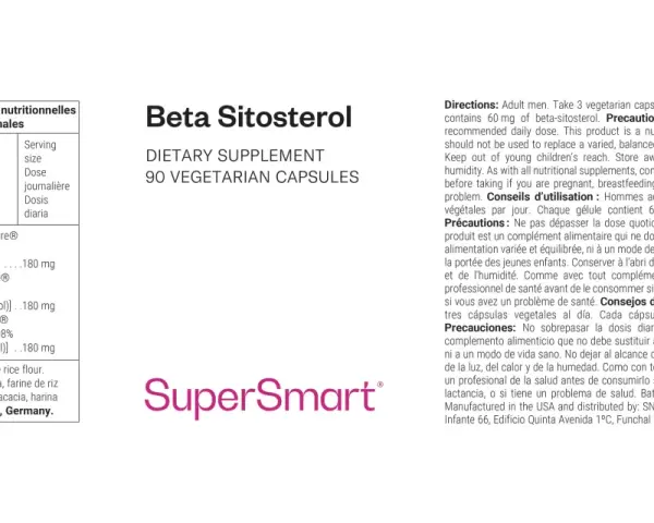 Integratore alimentare con beta-sitosterolo, 90 capsule vegetariane.