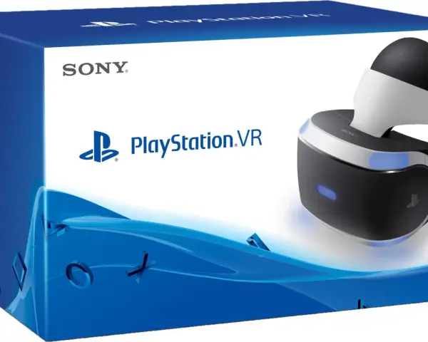 Pudełko PlayStation VR z goglami VR na pierwszym planie.