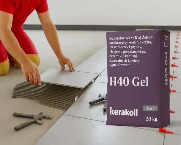 Układanie płytek na zewnątrz? Wybierz H40 Gel, superelastyczny klej do gresu, ceramiki i kamienia.