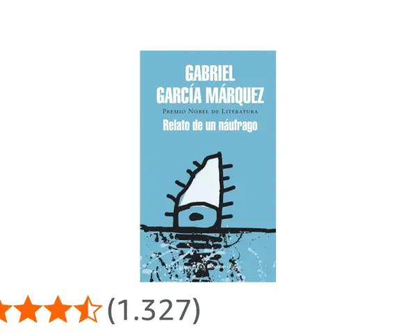 Portada del libro "Relato de un náufrago" de Gabriel García Márquez, con una ilustración abstracta de un barco y estrellas.