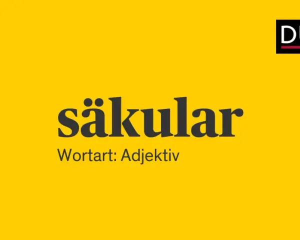 Das Wort "säkular" als Adjektiv, präsentiert vom Duden.