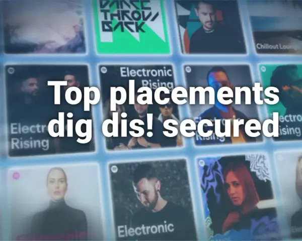 Top-Platzierungen für Apple Music Artists gesichert! Viele Playlists mit elektronischer Musik und Porträts von Künstlern.