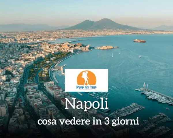 Panoramica di Napoli con il Vesuvio sullo sfondo. Ideale per un itinerario Napoli 3 giorni, scopri cosa vedere!