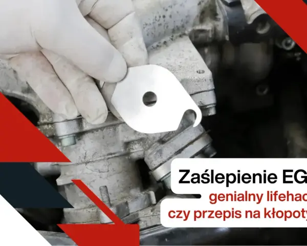 Ręka w białej rękawiczce trzyma metalową zaślepkę EGR, gotową do montażu.