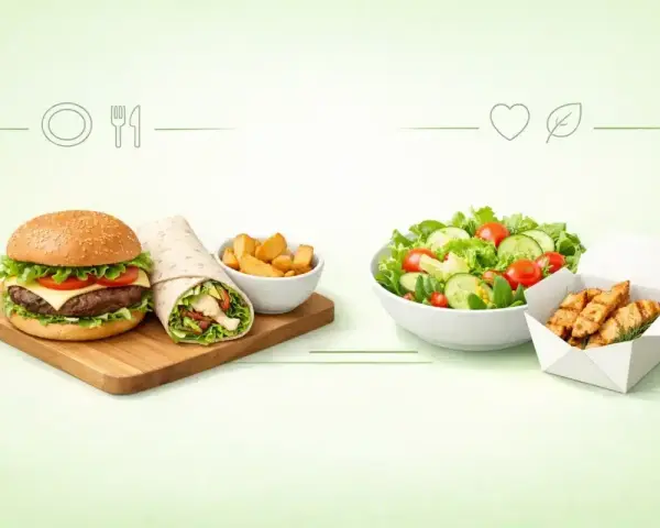 Burger, wrap, frytki i sałatka. Wybierz swój posiłek, który nie przekroczy limitu wrap kalorie.