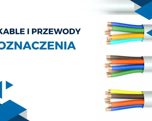 Kolory przewodów w kablach: niebieski, zielony, pomarańczowy, turkusowy, brązowy, szary, żółty.