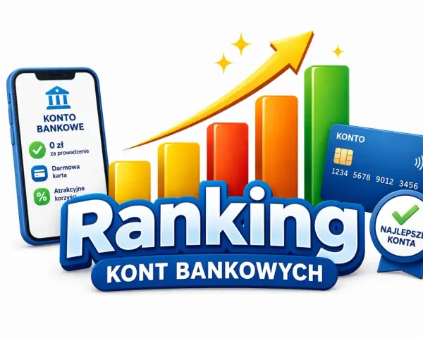 Ranking kont bankowych z telefonem, kartą i wykresem wzrostu. Znajdź najlepszy bank w Polsce!