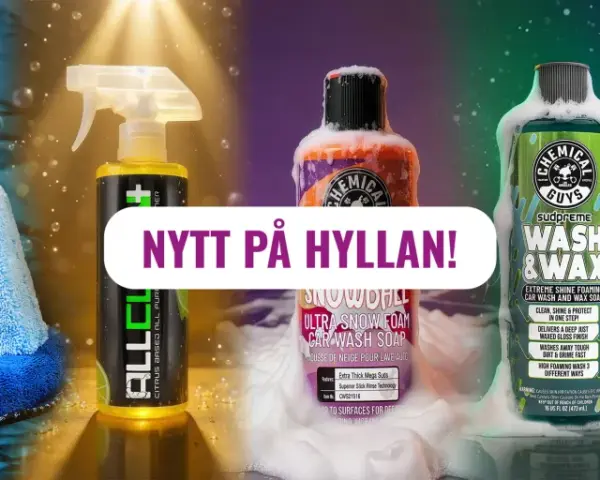 Chemical Guys-produkter för bilvård: keramisk coating, bilschampo och metallpolish. Nytt på hyllan!