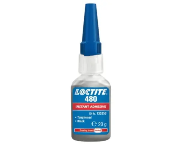 Loctite 480 - czarny, utwardzony klej błyskawiczny. Idealny, gdy zastanawiasz się, czym skleić aluminium.