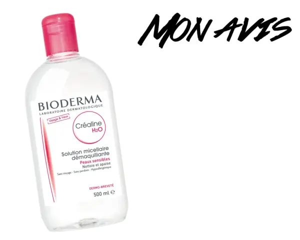Flacon d'eau micellaire Bioderma Créaline H2O pour peaux sensibles, nettoie et apaise. Mon avis sur ce produit culte !