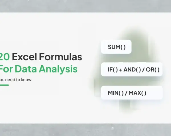 20 formule Excel per analisi dati: SUM(), IF(), AND(), OR(), MIN(), MAX(). Una tabella essenziale per chi lavora con i numeri.