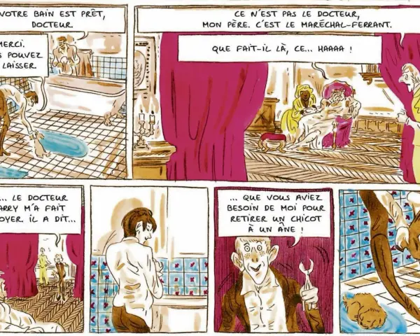 Le docteur James Barry, médecin, est représenté dans plusieurs scènes, dont une où il prépare un bain.