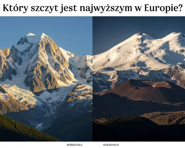 Dwa majestatyczne szczyty, jeden skalisty, drugi ośnieżony, rywalizują o miano najwyższego szczytu Europy.