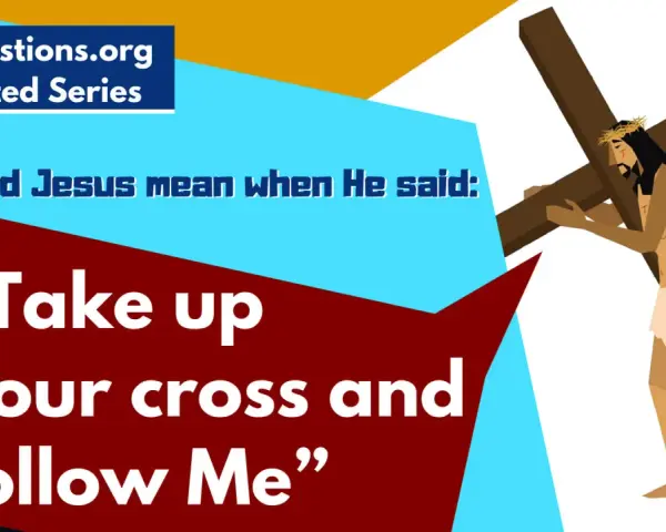 Jesus carrying His cross, illustrating what it means to take up your cross and follow Him.