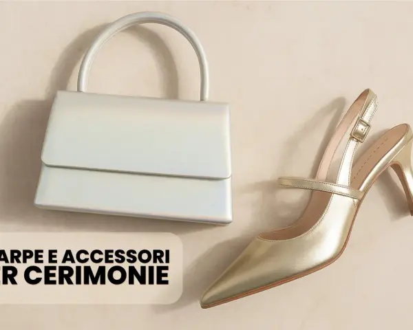 Borsa argento e scarpa oro, un perfetto abbinamento scarpe e borsa cerimonia per un look elegante.