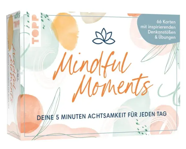 Kartenbox "Mindful Moments" mit inspirierenden Denkanstößen & Übungen. Eine achtsamkeitsmeditation anleitung für jeden Tag.