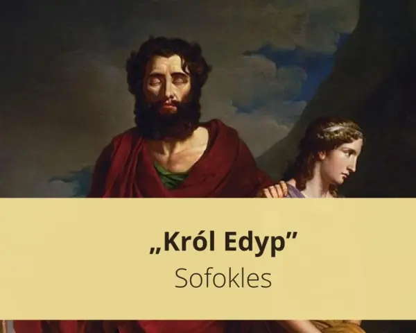 Mit o Edypie streszczenie: malowidło przedstawia Edypa i Antygonę.