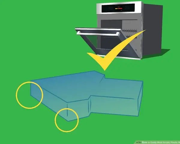 Learn how to make acrylic molds by heating plastic sheets in an oven. A yellow checkmark indicates success.