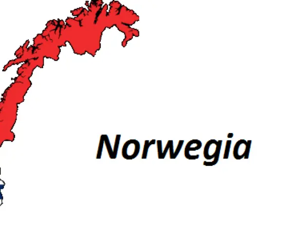 Mapa Norwegii z flagą. Planujesz podróż? Sprawdź, czy do Norwegii potrzebna jest wiza.