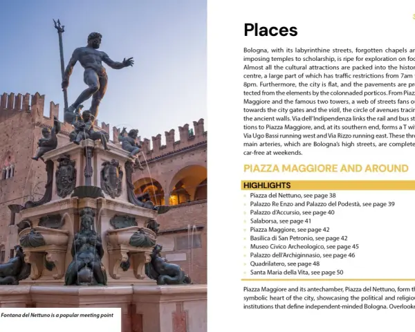 The Fountain of Neptune in Bologna, a popular meeting point, perfect for a train to Bologna adventure.