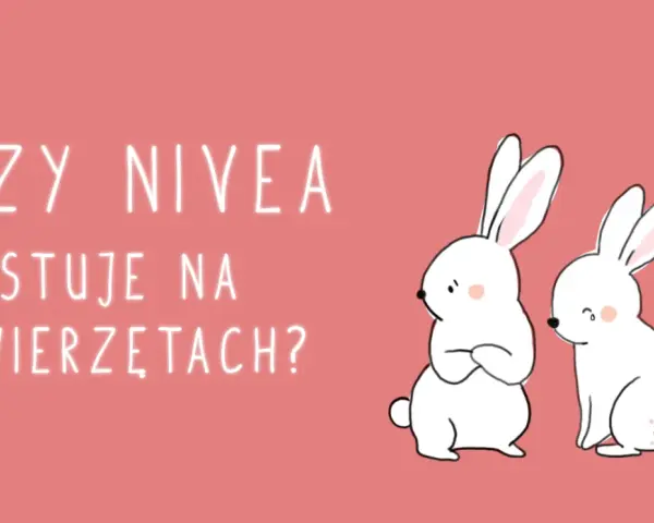 Dwa urocze króliki zastanawiają się, czy Nivea testuje kosmetyki na zwierzętach.