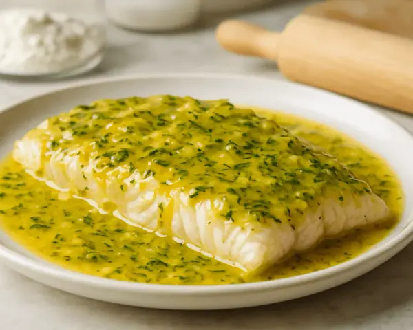 Filet ryby w sosie cytrynowym z ziołami. Idealny sos cytrynowy do ryby, który podkreśla jej smak.