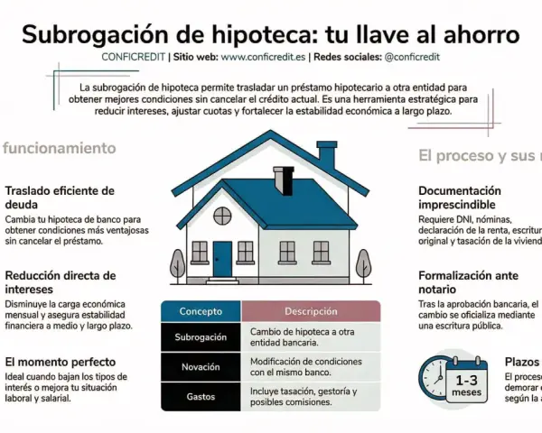 La subrogación de hipoteca es trasladar tu préstamo a otra entidad para mejores condiciones. Ahorra en intereses y cuotas.