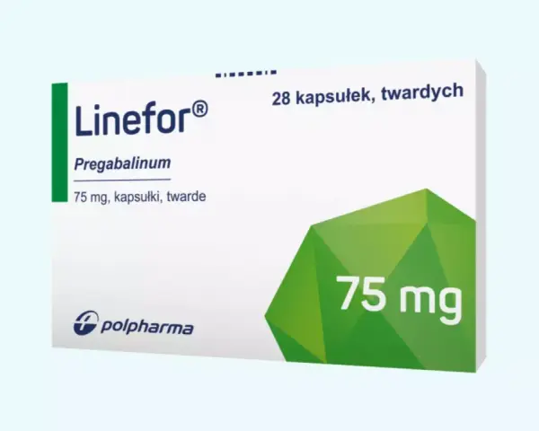 Linefor 75 mg pomaga w leczeniu bólu neuropatycznego, padaczki i zaburzeń lękowych. Opakowanie zawiera 28 kapsułek.