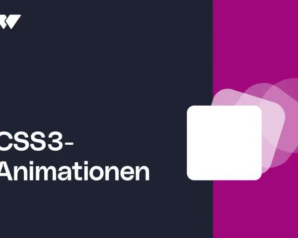 CSS3-Animationen: Ein weißes Quadrat mit abgerundeten Ecken auf einem lila Hintergrund, das die Dynamik von angular animations zeigt.