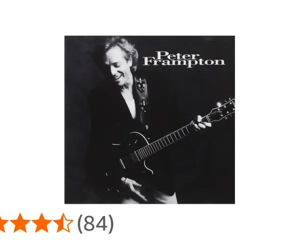 Peter Frampton, lächelnd mit Gitarre, auf dem Cover seines Albums.