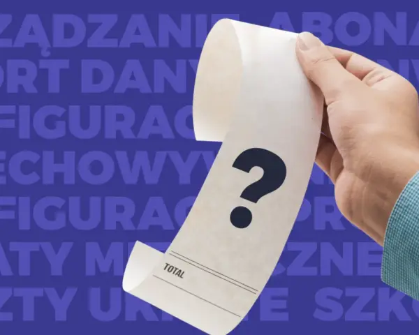 Dłoń trzyma paragon z dużym znakiem zapytania. Czy to rachunek za czesne?