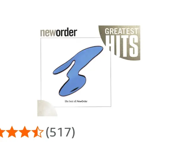 Okładka kompilacji "Greatest Hits" zespołu New Order. Znajdują się na niej charakterystyczne, niebieskie logo zespołu i tytuł.