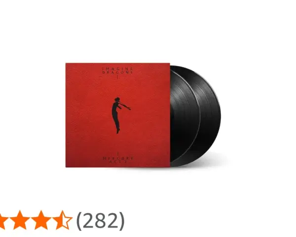 Płyta winylowa Imagine Dragons Mercury – Act 2. Czerwona okładka z sylwetką postaci i tytułem albumu.