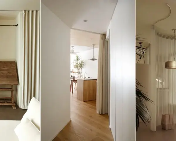 Cortinas de dormitorio elegantes y fluidas, creando ambientes acogedores.