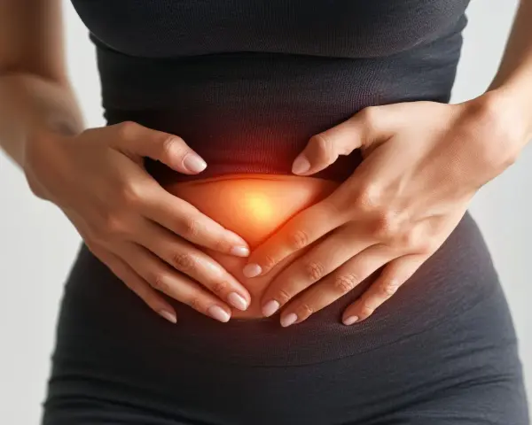 Dłonie na brzuchu, gdzie czuć ból i ciepło. Szukasz sposobu na dietę likwidującą wzdęcia?