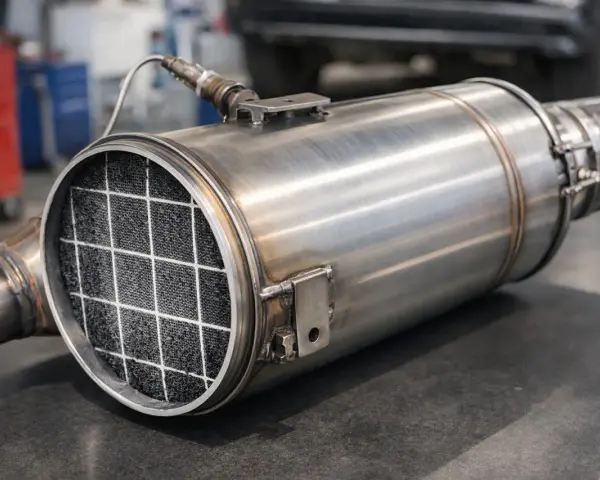 Filtr cząstek stałych DPF, kluczowy element dla normy **euro 6**, gotowy do montażu.