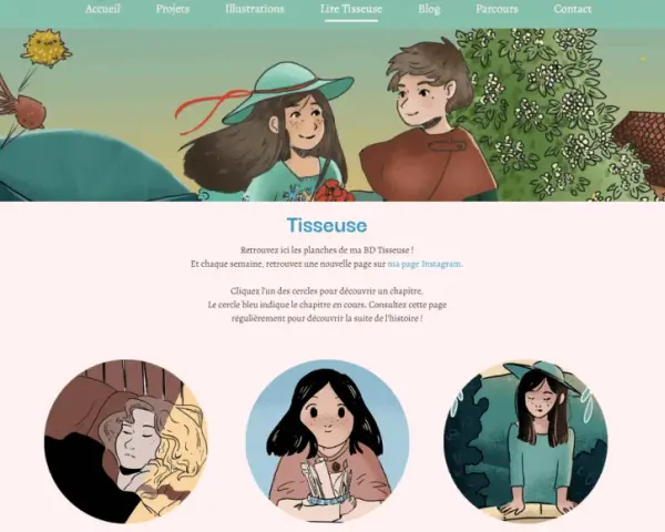 Découvrez les planches de ma BD Tisseuse, un univers à explorer. Venez faire un book de cette histoire captivante !