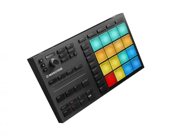 Profesjonalny kontroler muzyczny ni maschine z kolorowymi padami, idealny do tworzenia bitów i produkcji muzyki.