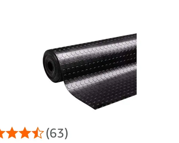 Rollo de suelo de goma negra con relieve circular. Ideal para saber como limpiar suelo de goma negra y mantenerlo impecable.