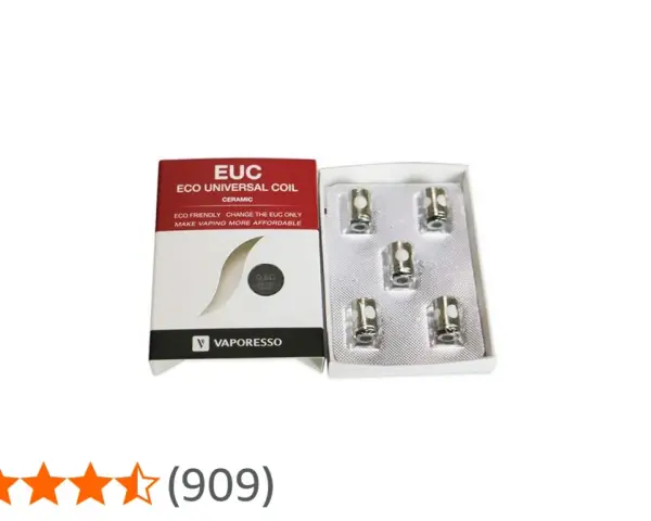 Caja de recambios Vaporesso EUC Ceramic. Cinco resistencias universales para un vapeo más económico y ecológico.