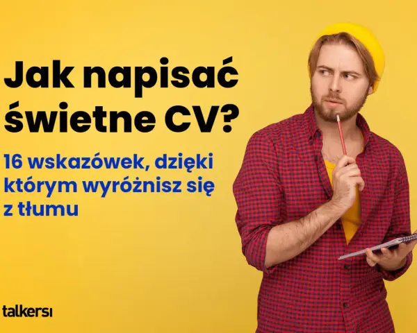 Mężczyzna z ołówkiem przy ustach zastanawia się nad celami zawodowymi przykłady, by napisać świetne CV.
