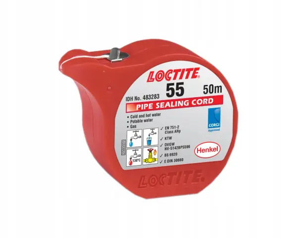 Tasma teflonowa Loctite 55 do uszczelniania gwintów rur wodnych i gazowych. 50m.