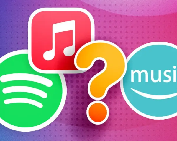 Spotify, Apple Music, Amazon Music: Welcher ist der beste Spotify Ersatz? Ein Fragezeichen symbolisiert die Entscheidung.