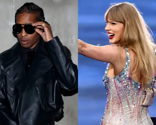 ASAP Rocky w skórzanej kurtce i Taylor Swift w błyszczącej sukience.