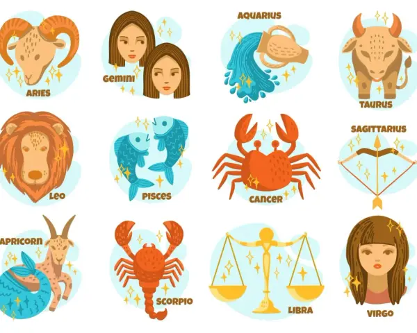 Znak zodiaku rak (Cancer) to jeden z dwunastu symboli astrologicznych, przedstawiony jako pomarańczowy rak.