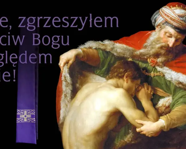 Obraz przedstawia powracającego syna marnotrawnego, który wyznaje swoje grzechy. To jeden z najczęstszych grzechów, przykład pokuty.