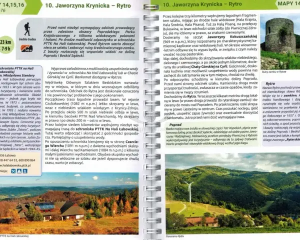 Szlak czerwony beskidzki prowadzi przez malownicze tereny, oferując widoki na dolinę Popradu i Beskid Sądecki.
