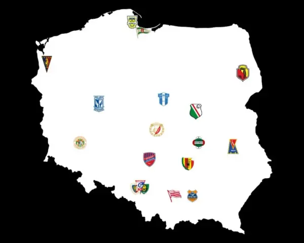 Mapa Polski z herbami klubów Ekstraklasy. Zastanawiasz się, ile kolejek do końca sezonu?