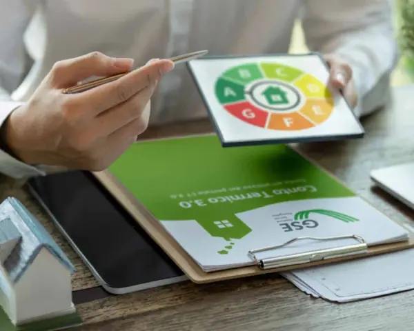 Analisi del certificato smaltimento caldaia con schema di efficienza energetica e documenti GSE.
